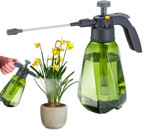 Tryckspruta - Handhållen ogräs sprayflaska | Vattensprayflaska för växter | 1,5 L trädgårdsspruta | Justerbar växt Mister sprayflaska | trädgård tryckpump vattenkanna för hem