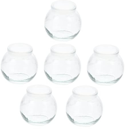 Homoyoyo 6pcs Glass Yogurt and Pudding Storage Jars Assorted Containers for Desserts Food Holders Lids for and Juice Drinks