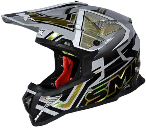 Casco de Motocross SMK Allterra X-Aces Gold - Casco Cross Enduro para Adulto Hombre y Mujer - Homologado ECE 22.06 - Designed (XL)