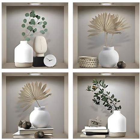 EHDWXVZM 1 Set Vaso -Decorazione Steleben, Piante Simulate -Fopt -Wall Adesivo, Creativo E alla Moda, Decorazione Murale del Soggiorno per La Camera da Letto Fai -da -Te.