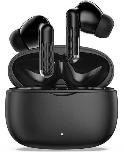 BlitexyFlow Wireless Earbuds, Ear Buds Earphones Bluetooth 5.3 USB C Mini Headphones Touch Control with Microphone Hi-Fi Stereo Sound Deep Bass CVC Noise Cancelling Water-Resistant