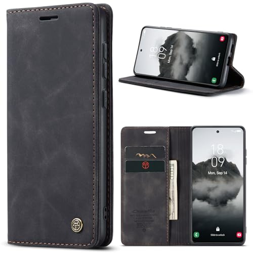 Phernykas Funda para Samsung Galaxy S25 FE Libro Case, Cierre Magnético Función Soporte Bloqueo RFID Proteccion Flip Wallet Carcasa Móvil para Samsung Galaxy S25 FE Funda, Negro
