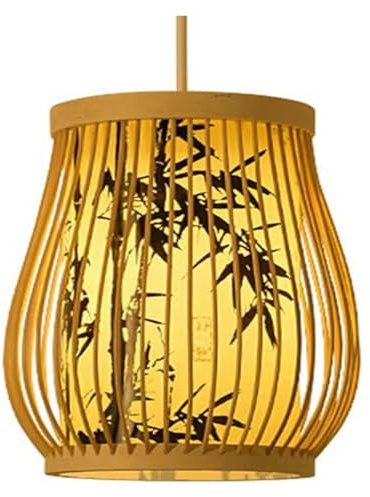 Lampade a sospensione in stile cinese Paralume in bambù artistico Paralume in materiale naturale Pergamena intrecciata a mano Lampadari a soffitto in cesto di bambù naturale,Lampadario
