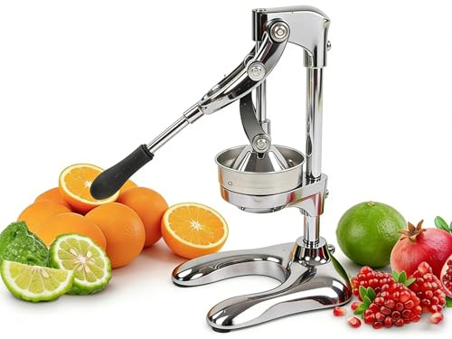 Manuelle Saftpresse & Orangenpresse aus Elektrolytisch Beschichtetem Edelstahl, Robuste Handpresse mit Getrenntem Design für Zitronen Orangen Grapefruits, U-förmige Basis, Küchengerät für Heimgebrauch