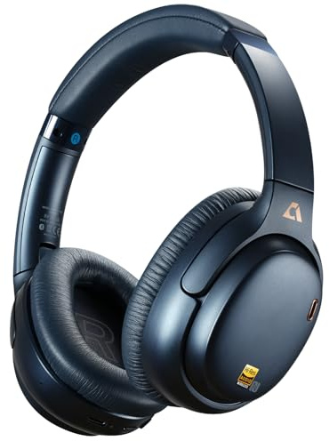 1Mii E700 Hybrid Active Noise Cancelling Headphones, Bluetooth Wireless Hi-Res Audio LDAC, Comfortable Over Ear for Travel Commute Music listening, aptX Low Latency for TV Home Office Flight, Indigo