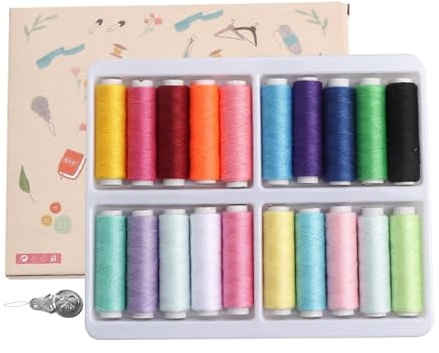 20 Color Polyester Sewing Threads, Durable Sewing Thread Set,Colorful for Machine and Hand Sewing,DIY Home Projects