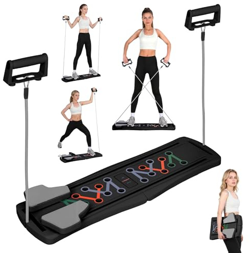 Tabla de pilates, tabla reformadora de pilates plegable para entrenamientos en casa, entrenador abdominal y central portátil con agarre antideslizante, plástico de alta densidad, soporta 300 libras