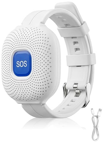 Tuya Wifi Smart Personal Alarms for Elderly,Wireless SOS Panic Call Button | Linked To Phone, SOS Caregiver Pager Alert System for Handicapped, Only Supports 2.4GHz Wi-Fi, NO FEES (Blue)