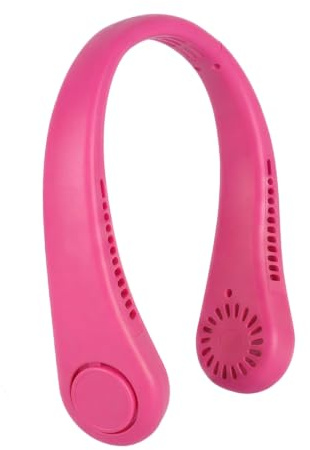 LA CASA DE LAS CARCASAS Ventilador de Cuello Portátil Manos Libres USB-C, 5 colores. (Rosa fluor)