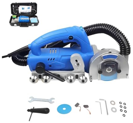 Retire Juntas Antiguas con Precisión,Limpiador Juntas Eléctrico-1200W,Profundidad Ajustable,Corte Preciso,Aspiración Polvo para Cerámica Porcelánico Restauración
