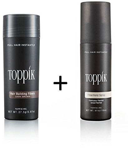 TOPPIK SET 27,5 g. Haarfasern + TOPPIK Fixier Spray 118ml. Haarverdichtung Streuhaar - Sparangebot!, Farbton:Grau (Gray)
