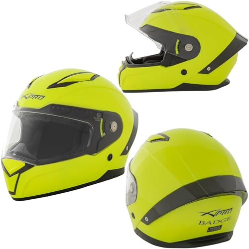 A-Pro Integralhelm Motorradhelm Rollerhelm Sonnenblende Gelb M