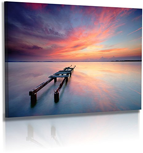 Fotoatelier Dirk Haas Premium Acrylglasbild XXL - Natur - Landschaft - Italien - Bild - Meer - Steg - Sonnenuntergang - Wellness - Acrylglas : 120 cm x 80 cm