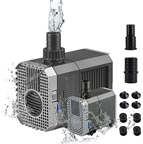 EXLECO Pompe submersible 900L/H 20 Watt Pompe à Eau Pompe D'alimentation Mini Pompe Aquarium Pompe de bassin Fontaine Pompe filtre pour Étang Fish Tank Fontaine Réservoir de Poissons