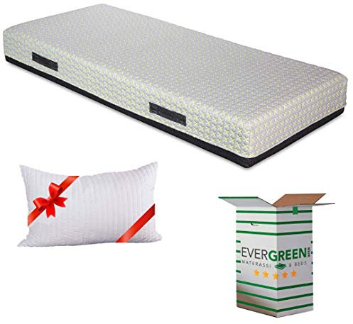 EVERGREENWEB Tonnentaschenfederkernmatratze mit Memory Foam Schicht 90x200 cm 25 Hoch + 1 Kissen KOSTENLOS Abnehmbarem und Waschbarem Bezug, HYPOALLERGEN, Ortopädisch, Ideal für Sportler | X-Sport