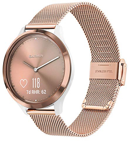 TRUMiRR Remplacement pour Garmin Venu Sq 2 Music/Vivomove Trend/Vivomove Sport/Vivomove HR Sport Bande de montre, 20mm Bracelet de montre en acier inoxydable tissé Bracelet à libération rapide