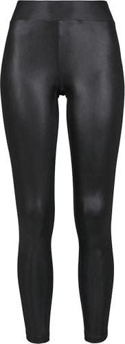 Urban Classics Damen Ladies Imitation Leather Leggings, Black, XXL