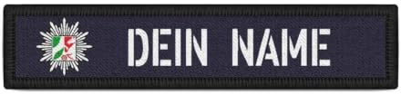 Patch Namens-Schild Polizei NRW Streifen personalisiert mit Namen #35221