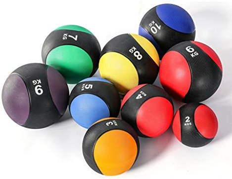 Medizinbälle HUA Fitness Medizin Ball, Vollgummiball, Anti-Rutsch-and Fall Feste Taille Und Bauch Training Ball, 1kg-10kg, 2 Styles (Color : Style1, Size : 4kg/8.8lb)