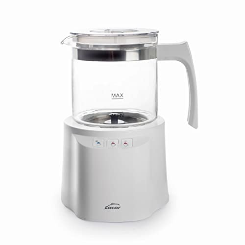 Lacor 69398 - mousseur à lait 3 en 1 avec récipient, base climatisée... | Ustensile professionnel durable; conçu pour un rendement optimal y nettoyage rapide et facile au lave-vaisselle
