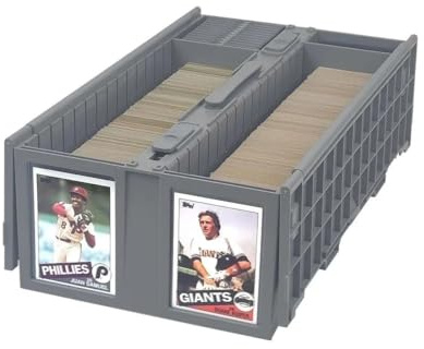 BCW Collectible Card Bins, Holds 1,600 Cards Each, Stackable, Gray, 1 Pack