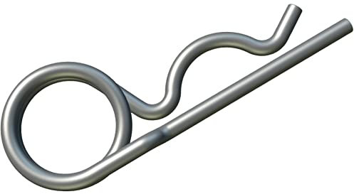 3.2mm Goupille Fendue à Ressor (Paquet de 25) Petite Goupille à Ressort à Double Enroulement pour Maintenir les Boulons et les en Place - Zinguée Résistante et Certifiée Conforme à la Norme DIN 11024