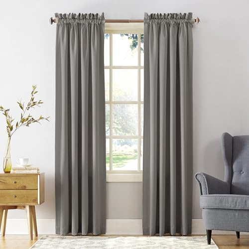 Sun Zero Barrow - Confezione da 2 tende a pannello a risparmio energetico, 137,2 x 213,4 cm, colore: Grigio