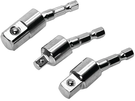 Amtech – 1/4in Hex Universal Joint Adaptors Set, Chrome-Plated Heat-Treated Alloy Steel, 360° Swivel for Awkward Angles in Engines, cabinets & dashboards (3pc)