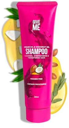 Give Me Cosmetics Shampoo, reinigt, nährt & stärkt, reduziert Haarausfall und Sprödigkeit mit Argan-, Kokos- und Macadamia-Öl sowie Betain-Provitamine B5, ohne Parabene