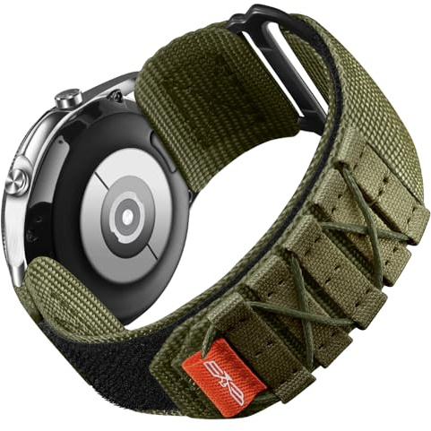 Bandletic 22mm Watch Strap Compatible With Samsung Galaxy Watch 3 45mm/46mm, Gear S3 Frontier/Classic, Huawei GT4/GT3/GT2 - Rugged Nylon Sport Strap for Men Women, L/Green