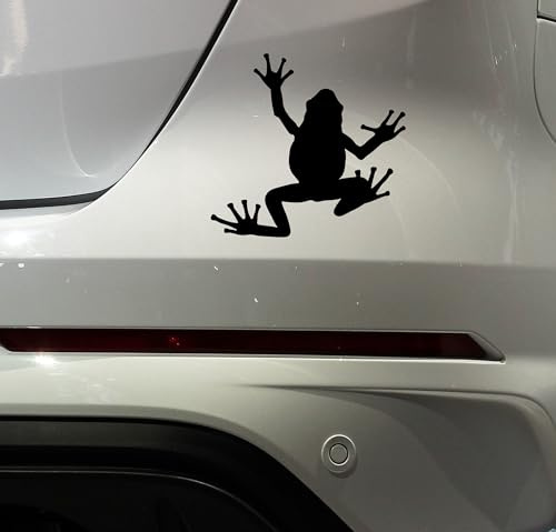 Aufkleber fürs Auto | Frosch Sticker | Witzig Tierliebhaber Tier Spaß Autoaufkleber Auto Aufkleber Wohnmobil Quad Motorrad Biker Chopper Bobber Roller (schwarz glanz)