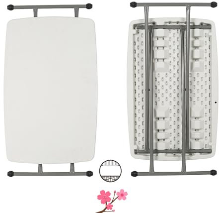 Table Compacte et Pliable de Buffet en Plastique - Ajustable pour Camping, Fête, Jardin, Terrasse et Balcon - 76 * 50 * 74cm