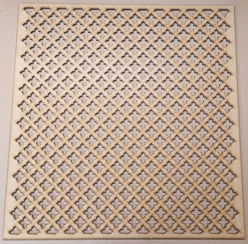 LaserKris Dekoratives Sichtschutzgitter für Heizkörperschrank, perforiertes MDF, 3 mm dick, Kreuz, KZ2-Muster, 620 mm x 600 mm, unggrundiert und grundiert, weiß (ungrundiert)