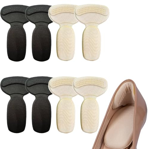 4 paia Pastiglie tacco alto,Cuscino scarpe antiscivolo,Cuscinetti 2 in 1 in spugna tallone,Talloniera per donna e uomo,Per alleviare i dolorosi arrossamenti e i gonfiori dei piedi abrasi