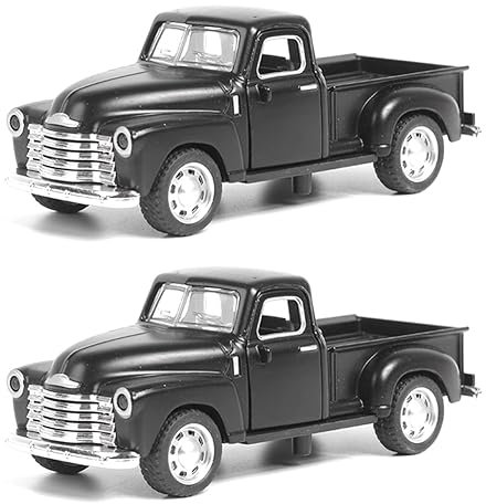Vanessanty Rétro Vieux Modèle de Camionnette Vintage Camion Figurine Alliage Voiture Véhicule Modèle Jouet Table Pièce Maîtresse Camion Décoration Noir