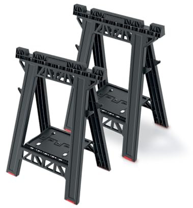 Klappare Arbeitsböcke | Allzweckbock 2er Set aus Kunststoff, Tragkraft je Bock 150 kg, Maße: 58 x 41 x 77 cm