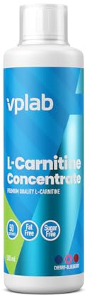 VPLab L-Carnitin-Konzentrat 500 ml, 50 Portionen Kirsch-Blaubeere – Flüssiges L-Carnitin für Fettstoffwechsel, Ausdauer und Muskelunterstützung – Zuckerfrei, Glutenfrei und Laktosefrei