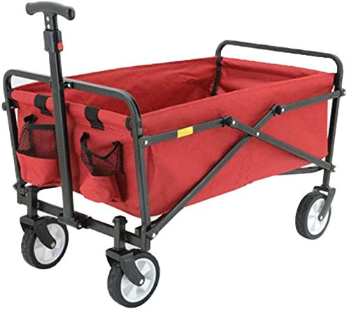 MHYSADGA Chariot de Transport Pliable Tout-Terrain avec Roues, Chariot Utilitaire de Jardin extérieur, Chariot à Main Portable pour Camping, Courses, Plage Pliable