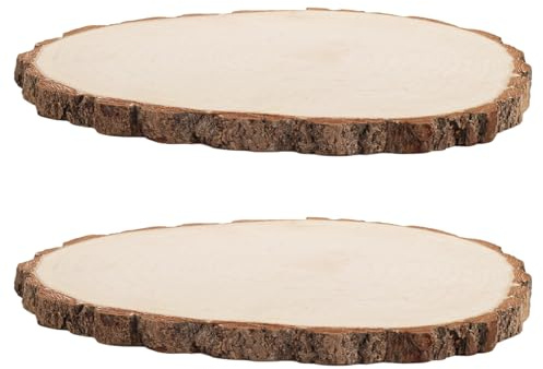 WOPPLXY Tortenständer aus Holz, 30–31 cm, aus natürlichem Holz, für Hochzeitstorten, große Kuchendekoration, Servierplatte, Kuchenplatte für Geburtstag, Hochzeit, Jahrestag, Tischdekoration, 2 Stück