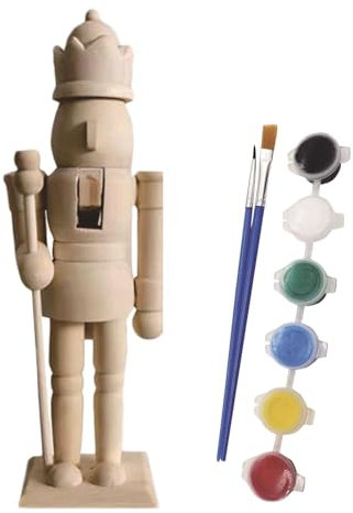 Paint Your Own Nutcracker Figures - Paintable Nutcracker Figures, Unfinished Nutcracker Figures | Extensive Application Blank Nutcracker, Wood Nutcracker Unfinished for Desktop, Windowsill, Shelf