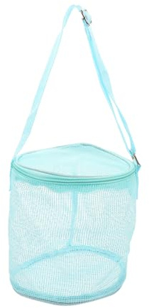 PACKOVE Mesh Strandtasche zum Aufbewahren von Spielzeug für Junge Mädchen mit Reißverschluss für Einfaches Entnehmen und Platzsparendem Zusammenfalten für Muscheln Handtücher