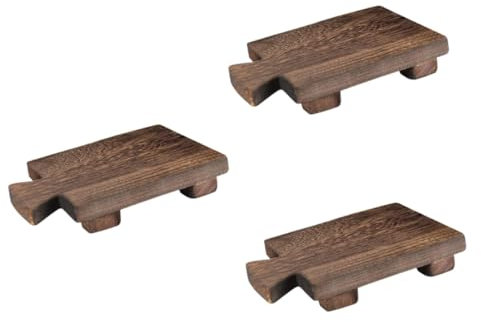 SOIMISS 3 Piezas Decoración De Madera De La Base De La Maceta De La Bandeja del Jabón del Cuarto De Baño del Soporte Bajo De Madera Caja De Jabón Imán Fabricación De Jabón Platos Coffee