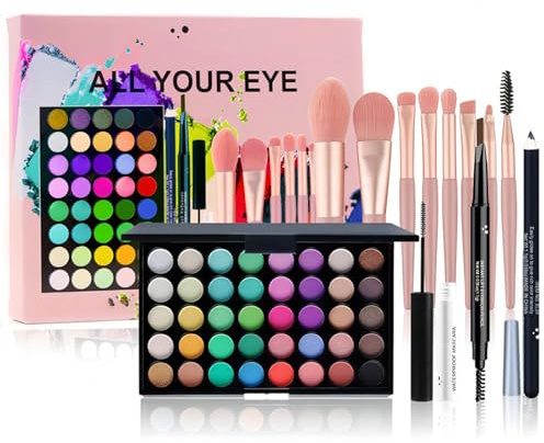 Honicemar 40 Farben Palettes de Maquillage – Fard à Paupières Kit de Maquillage avec Mascara Eyeliner Crayon à Sourcils et Pinceaux Cosmétique, pour Quotidien Party-Looks Anfänger et Makeup Lovers