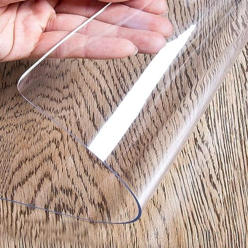 Pellicola protettiva trasparente per tavolo, trasparente, 1-5 mm, impermeabile, antigraffio e resistente al calore, in PVC oleato, protezione durevole per la superficie del tavolo