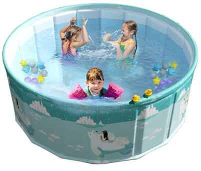 Piscine pliable for animaux de compagnie, baignoire en plastique rigide for chiens, piscine extérieure multifonctionnelle en PVC antidérapante for enfants, profitez de la lumière estivale dans votre j