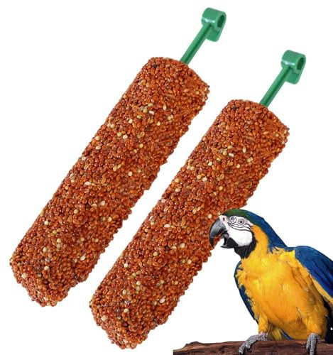 Celuicion Leckerlis per uccelli, due pezzi di bastoni per uccelli, ricompensa per allenamento, ricerca di snack, per Beo Sittich Fink Conure