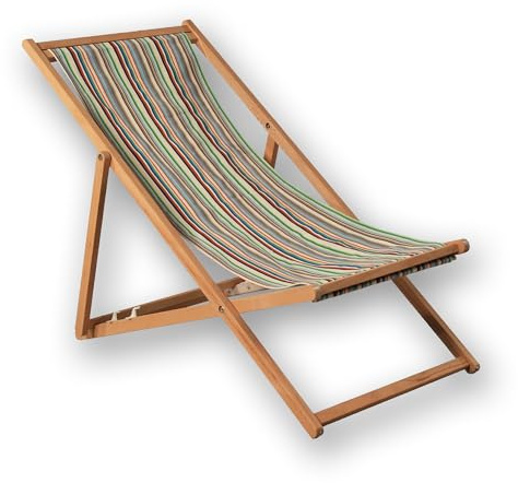 SG SiestaGarden Liegestuhl Holz Klappbar bis 120 kg, Strandstuhl, 3-Fach verstellbare Sonnenliege aus Buchenholz & 100% Baumwolle, Strandliege, Holz-Liegestuhl, Klappliege für Strand