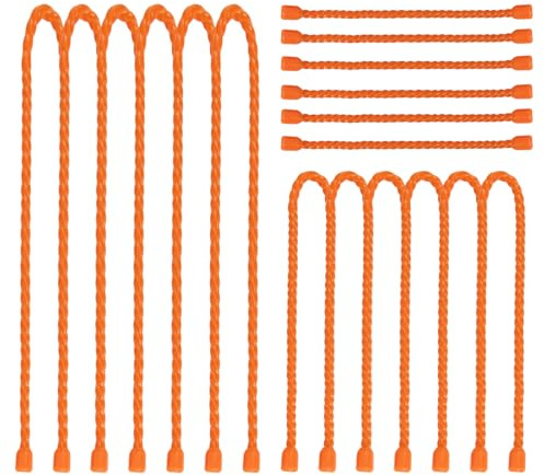 9pcs Silicone Cable Ties, 6-Inch Reusable Cable Zip Ties, Bendable Rubber Twist Ties, for Organizing, Bundling and Hooking (Orange, 6in (9pcs))