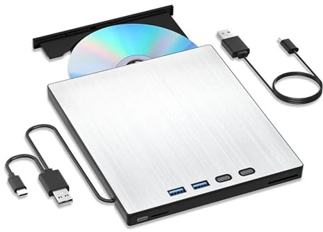 Unidad De BLU-Ray Externa, Grabadora De BLU-Ray Portátil, USB 3.0 Tipo C, Compatible con BLU-Ray/DVD De 100 GB FáCil De Usar