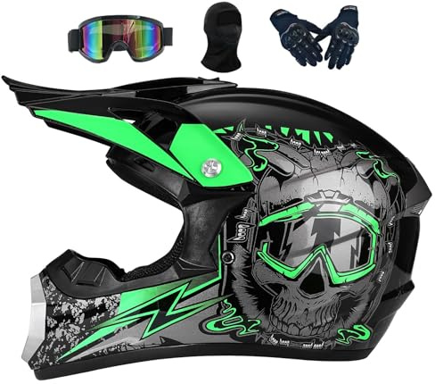 Casque Moto Cross Enfant, Motocross Cycliste pour Garçon Et Fille 6-15 Ans, Homme VTT Integral, Femme pour Enfants, Scooter De Ski